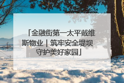 金融街第一太平戴维斯物业｜筑牢安全堤坝 守护美好家园