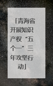 青海省开展知识产权“五个一”三年攻坚行动