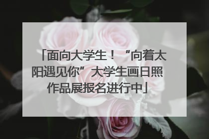面向大学生！“向着太阳遇见你”大学生画日照作品展报名进行中