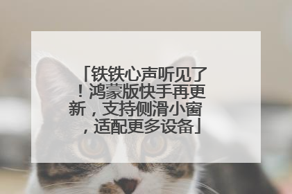 铁铁心声听见了！鸿蒙版快手再更新，支持侧滑小窗，适配更多设备