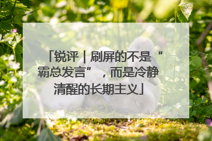 锐评｜刷屏的不是“霸总发言”，而是冷静清醒的长期主义