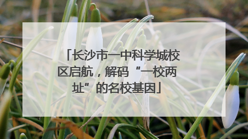 长沙市一中科学城校区启航，解码“一校两址”的名校基因