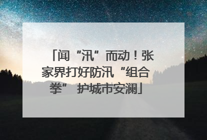 闻“汛”而动！张家界打好防汛“组合拳” 护城市安澜