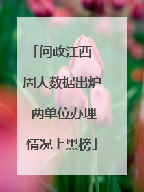 问政江西一周大数据出炉 两单位办理情况上黑榜
