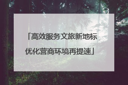 高效服务文旅新地标 优化营商环境再提速