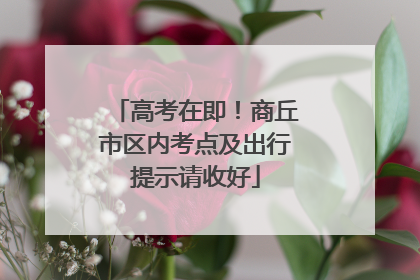 高考在即！商丘市区内考点及出行提示请收好