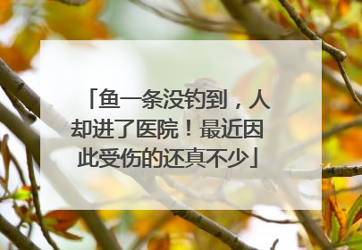 鱼一条没钓到，人却进了医院！最近因此受伤的还真不少
