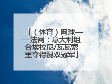 （体育）网球——法网：意大利组合埃拉尼/瓦瓦索里夺得混双冠军
