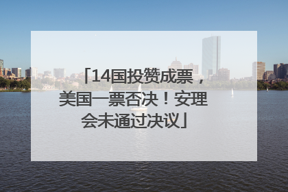 14国投赞成票，美国一票否决！安理会未通过决议