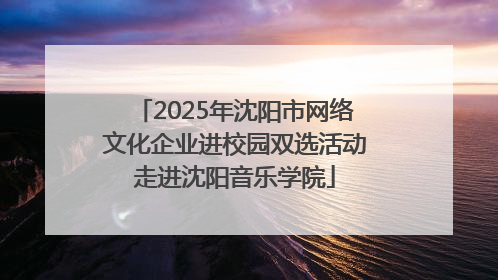 2025年沈阳市网络文化企业进校园双选活动走进沈阳音乐学院