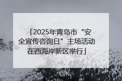 2025年青岛市“安全宣传咨询日”主场活动在西海岸新区举行
