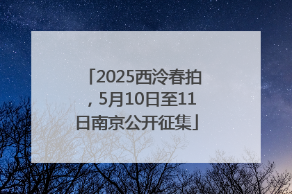 2025西泠春拍，5月10日至11日南京公开征集
