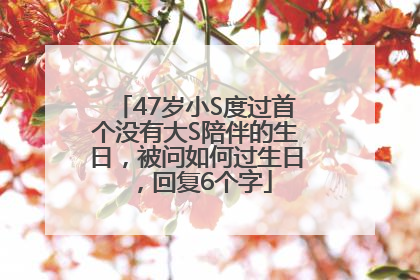 47岁小S度过首个没有大S陪伴的生日，被问如何过生日，回复6个字