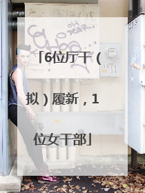 6位厅干（拟）履新，1位女干部