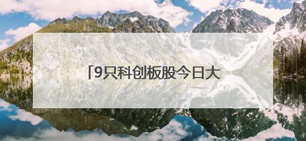 9只科创板股今日大宗交易平台发生交易
